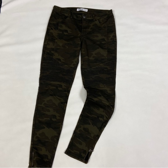 Zara basic Z1975 Camo denim skinny jeans stretchy textured patchwork size 6 - Picture 10 of 14